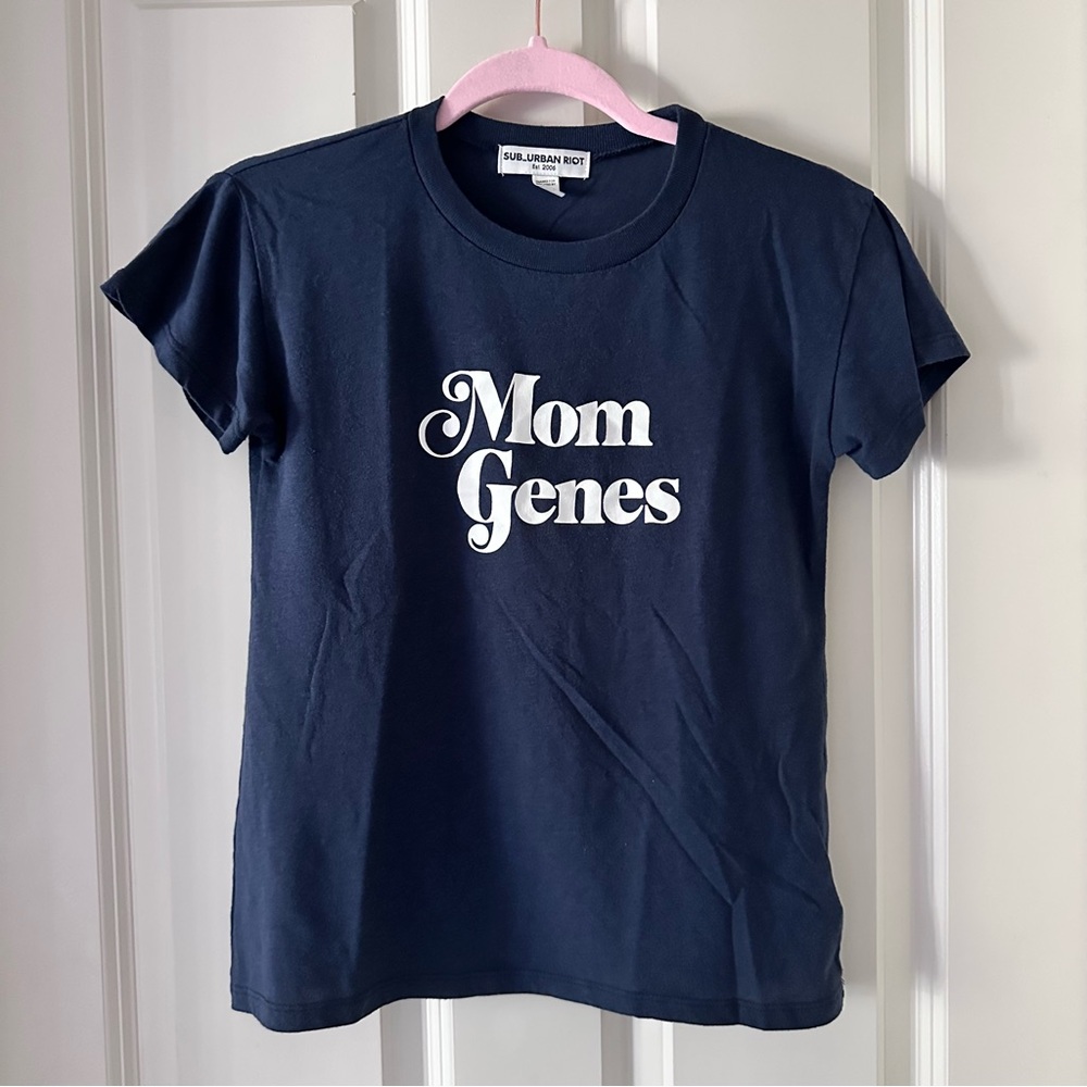 NWOT Sub_Urban Riot Navy Blue 'Mom Genes' Kids Tee